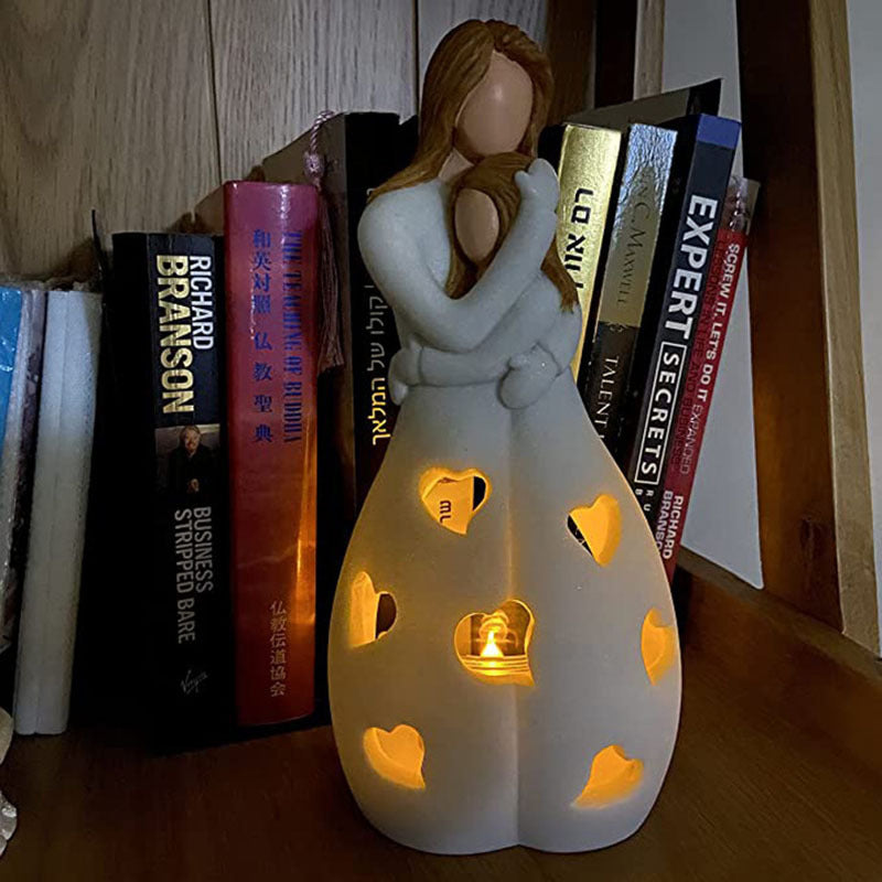 Mother Daughter Candle Holder With LED Candle