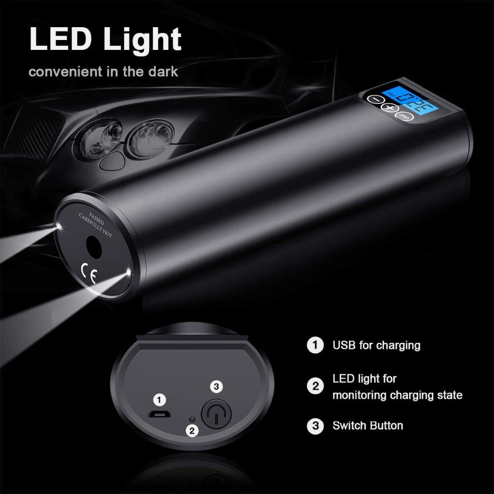 Portable Multifunctional LED Electric Tire AirPump