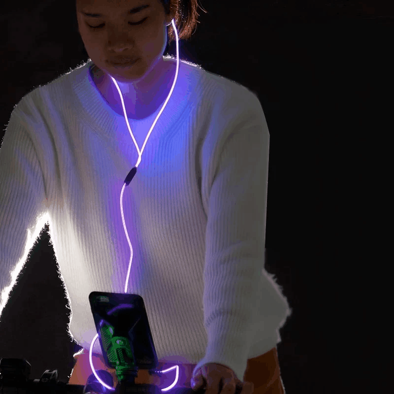 Glow In The Dark Zipper Earphones With Microphone