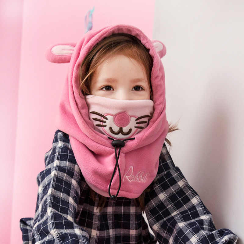 Kids Character Beanie With Mouth Cover