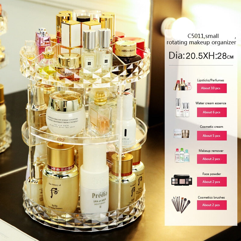 360 Degree Rotation Makeup Organiser