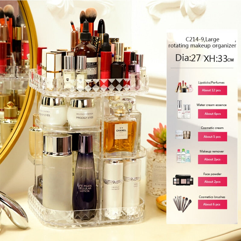 360 Degree Rotation Makeup Organiser