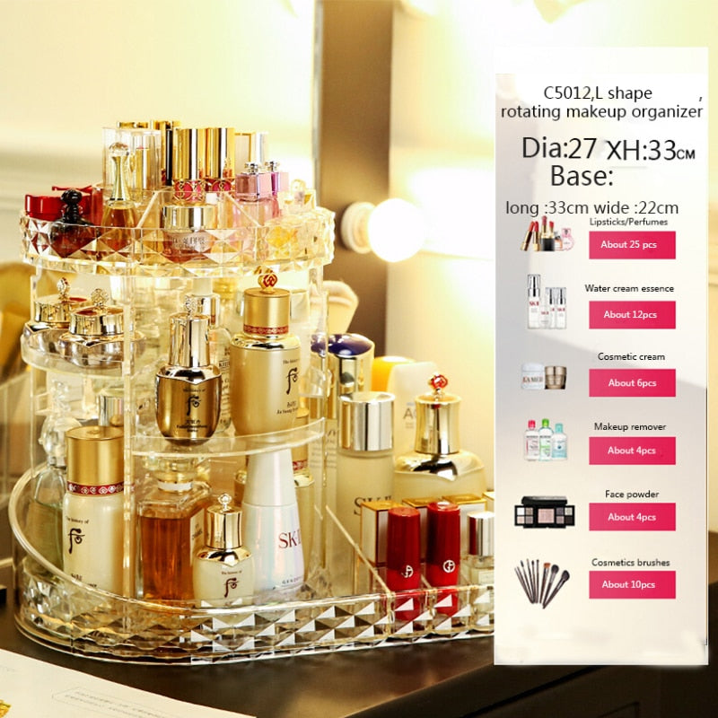 360 Degree Rotation Makeup Organiser