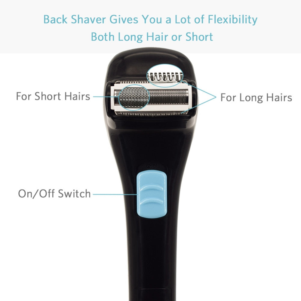 Electric Back Hair Shaver With Long Handle