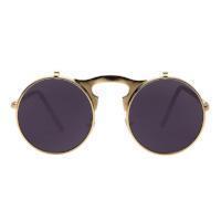 Vintage Unisex Sunglasses Round Designer Steam Punk Metal