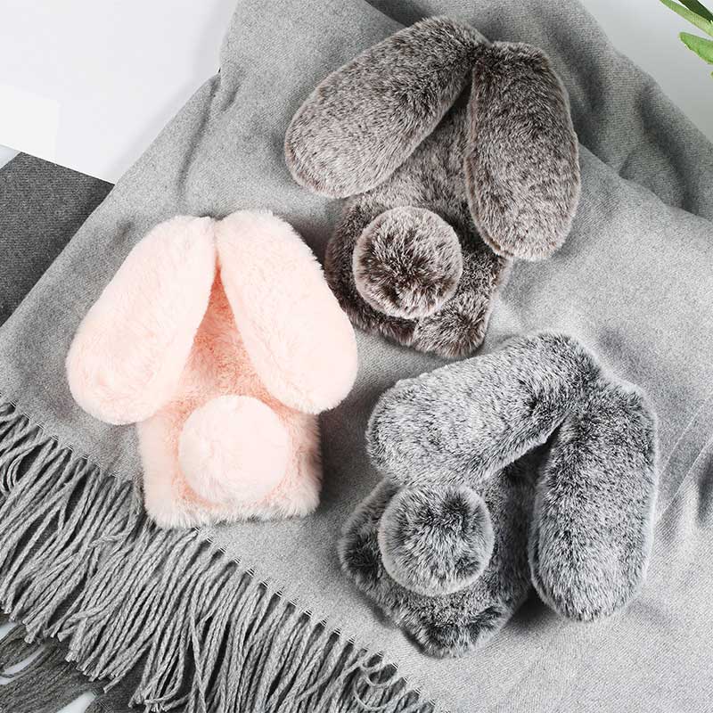 3D Plush Rabbit Ear Furry iPhone Case