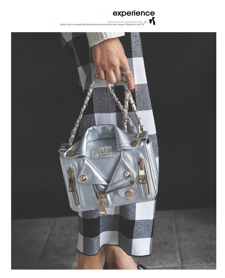 Designer Leather Jacket Handbag