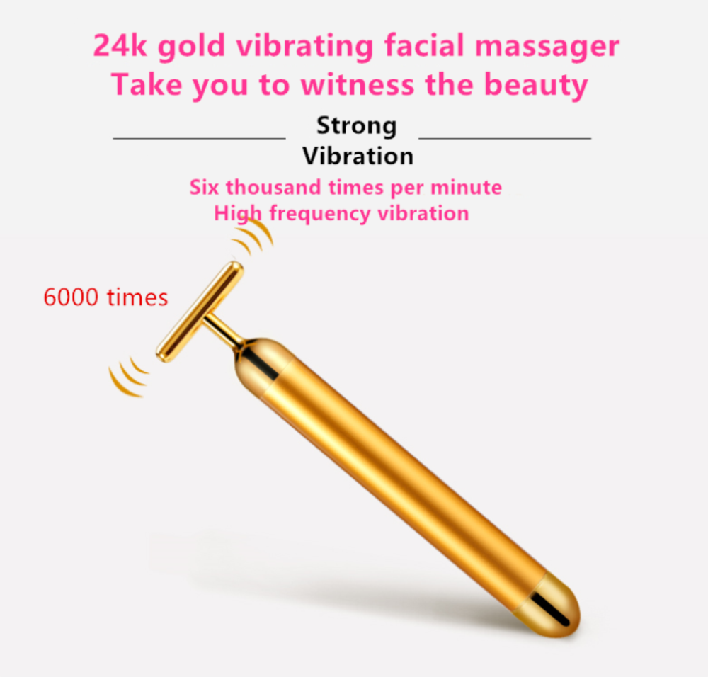 24k Gold Vibrating Facial Massage Roller