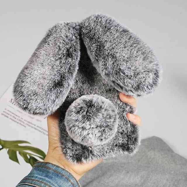 3D Plush Rabbit Ear Furry iPhone Case