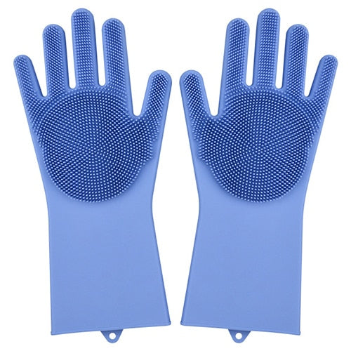 Multi Function Washing Gloves With Brush Scrubber 2 Pairs