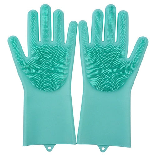 Multi Function Washing Gloves With Brush Scrubber 2 Pairs
