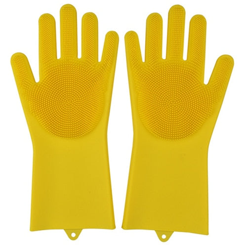 Multi Function Washing Gloves With Brush Scrubber 2 Pairs