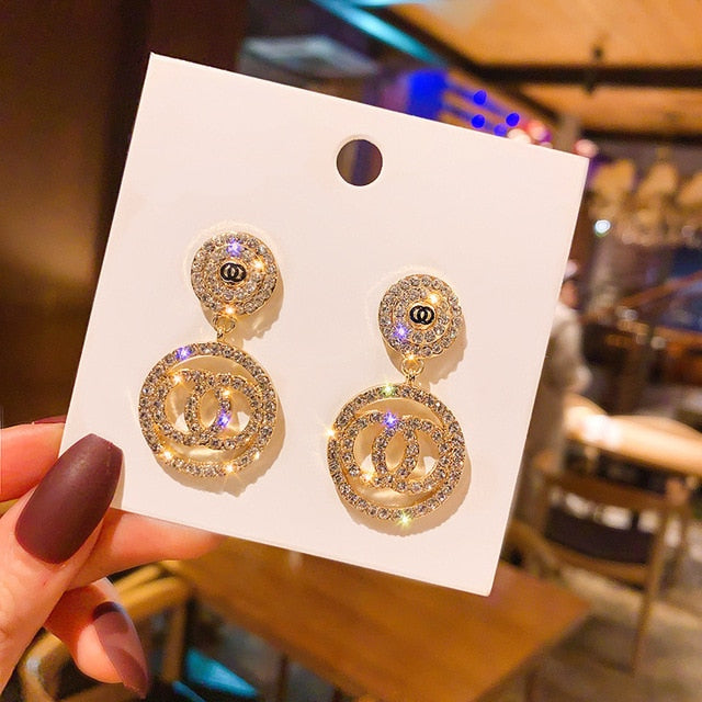 Crystal Diamante Dangle Drop Earrings