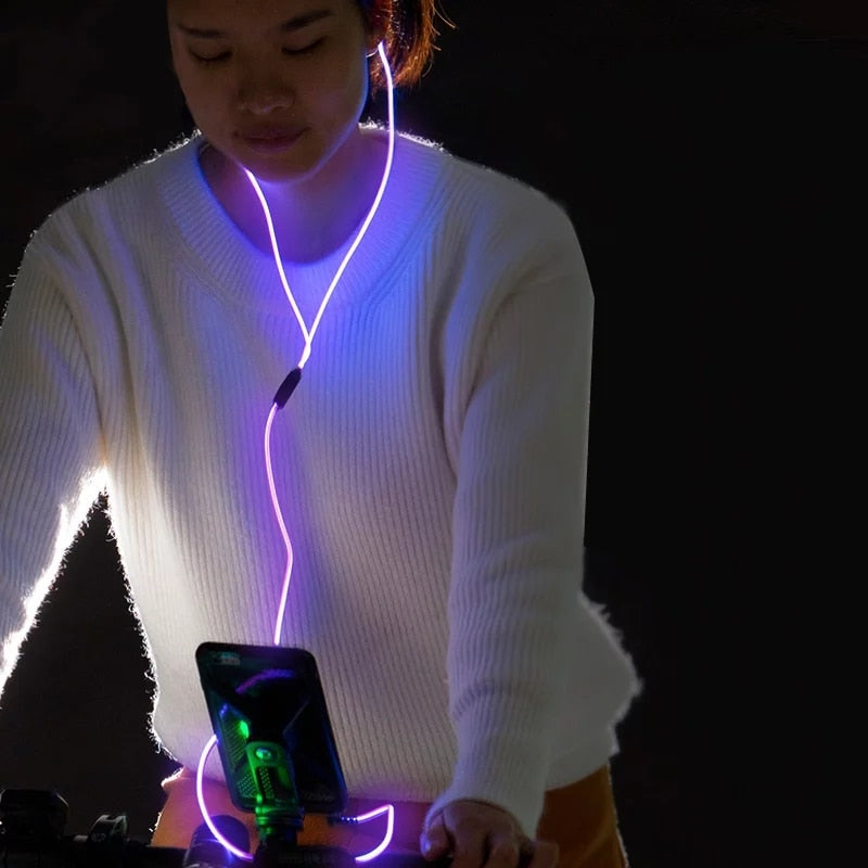 Glow In The Dark Zipper Earphones With Microphone