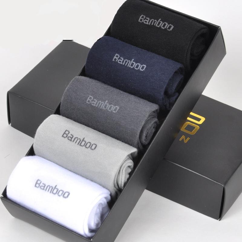 Men Bamboo Fiber Breathable Anti-Bacterial Socks 5 pairs
