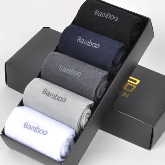 Men Bamboo Fiber Breathable Anti-Bacterial Socks 5 pairs
