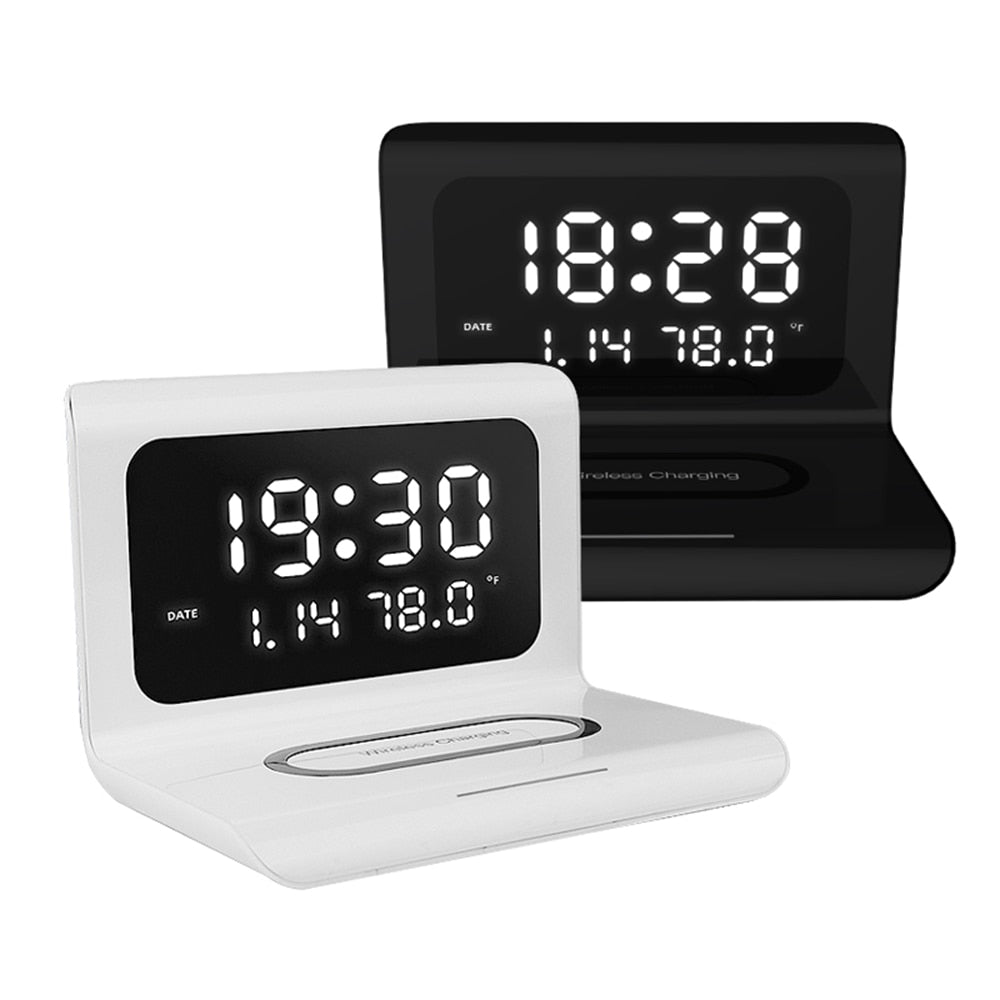 Multi-function Qi Wireless Charger Pad Cal/Clock/Temp