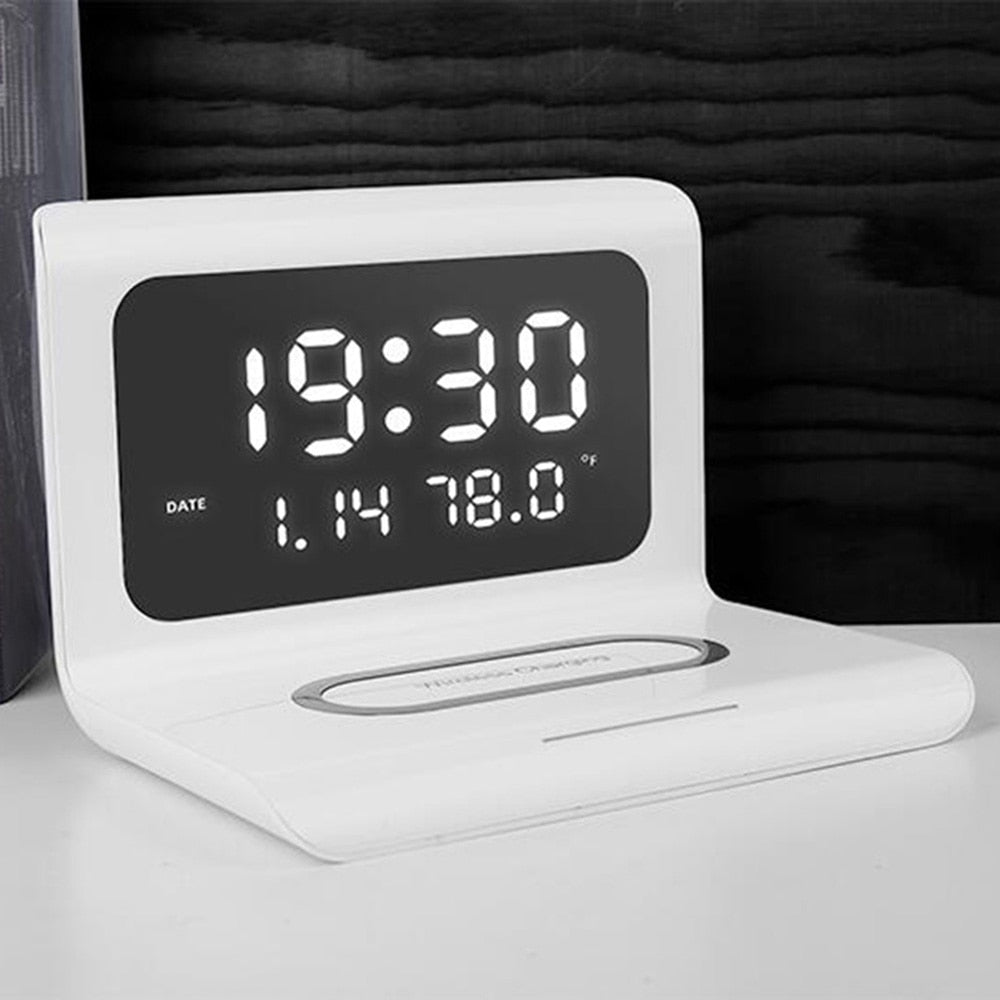 Multi-function Qi Wireless Charger Pad Cal/Clock/Temp