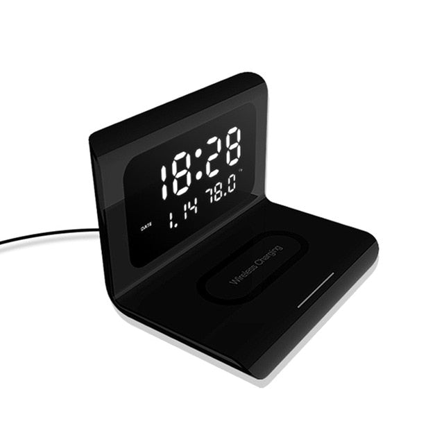 Multi-function Qi Wireless Charger Pad Cal/Clock/Temp