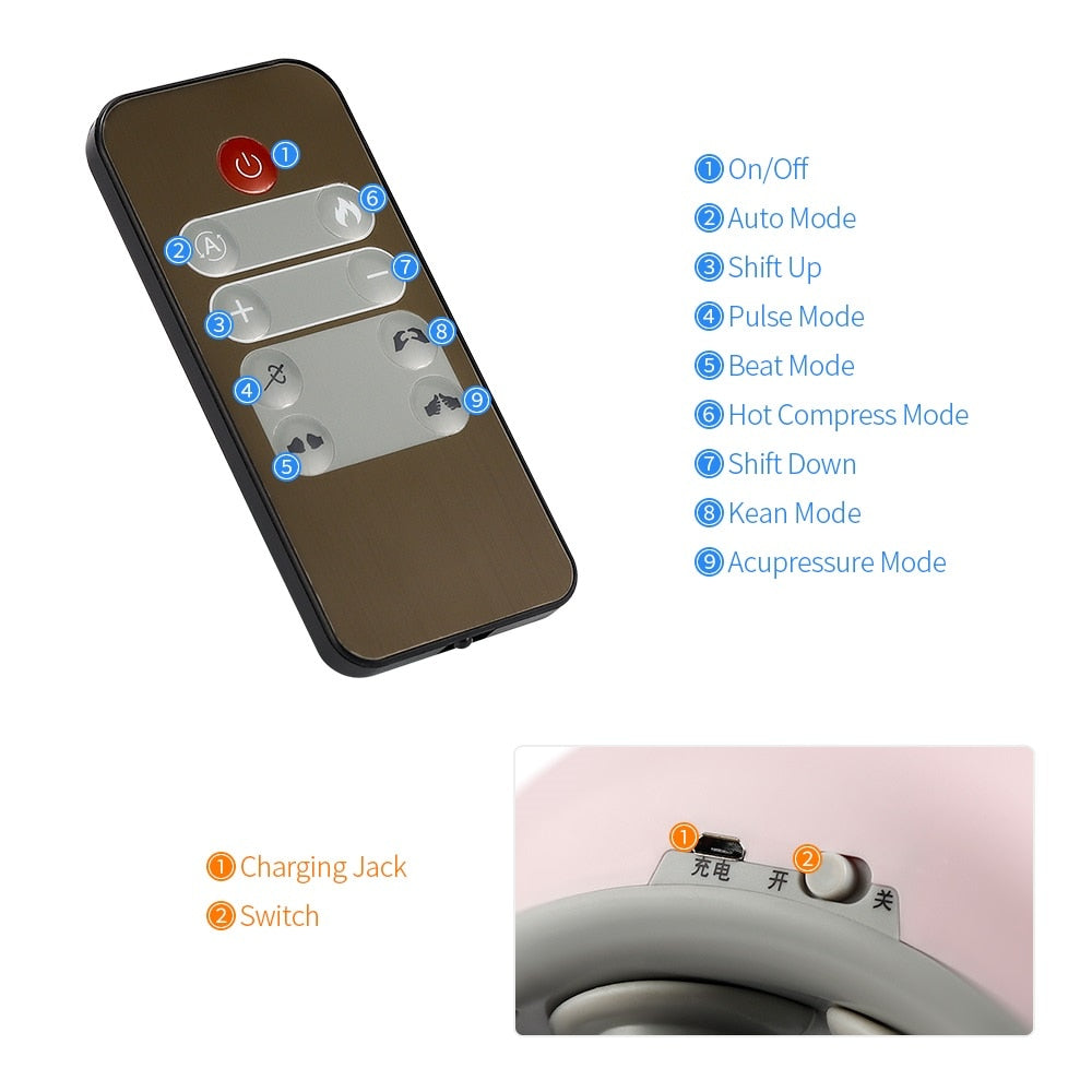 4D Magnetic  Neck Shoulder Massager with Remote Control