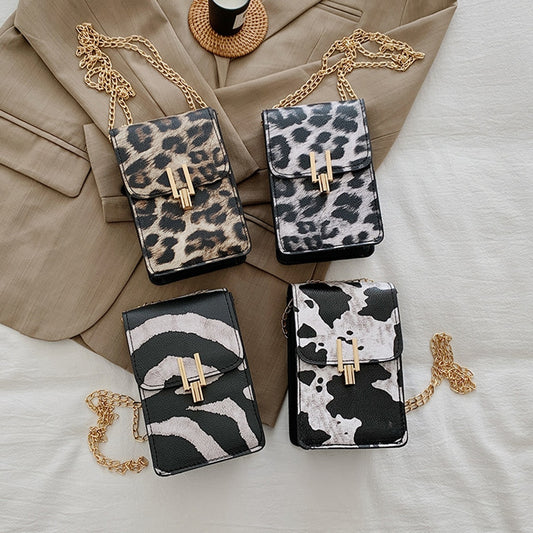 Animal Print Leather Crossbody Bag