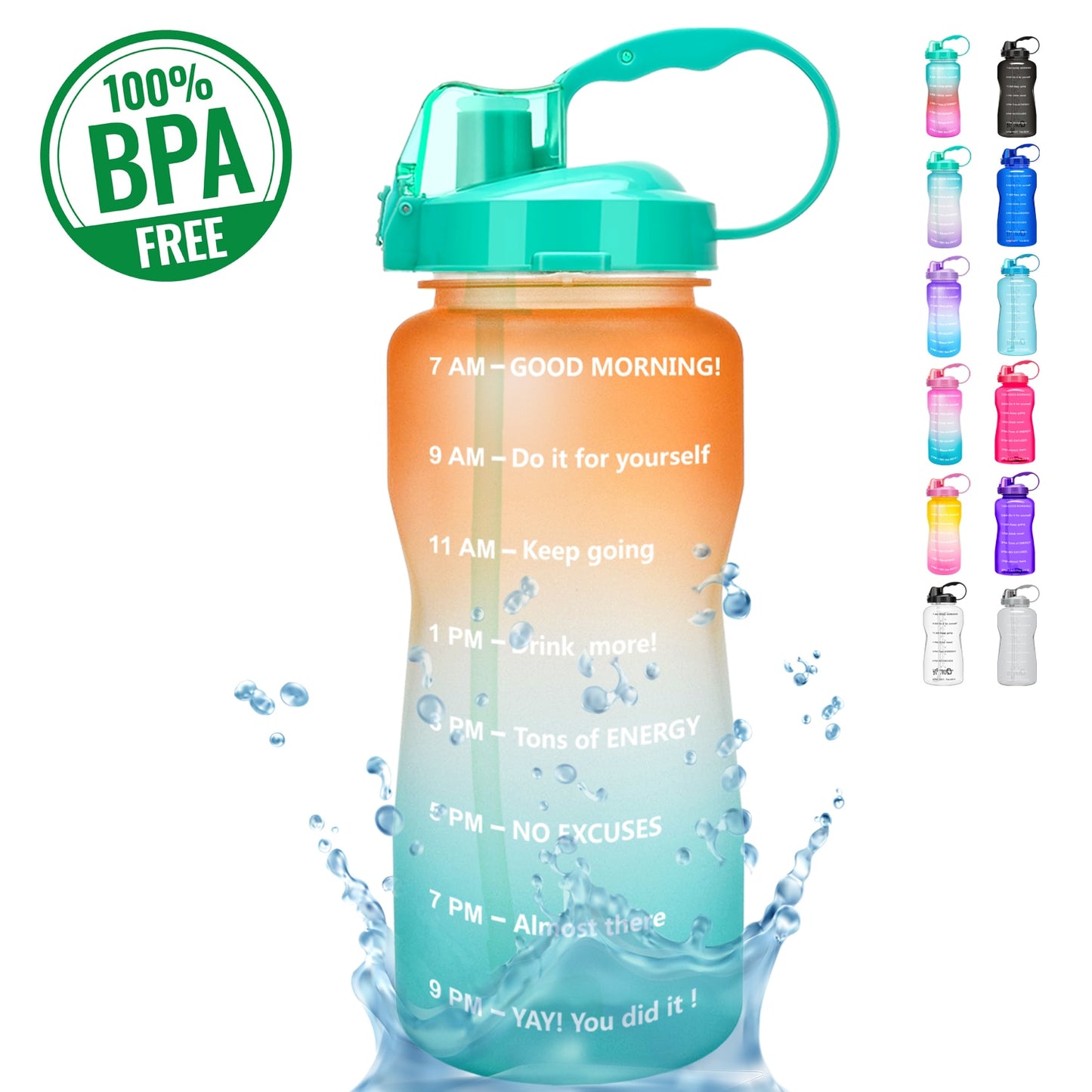 QuiFit Motivational Water Bottle