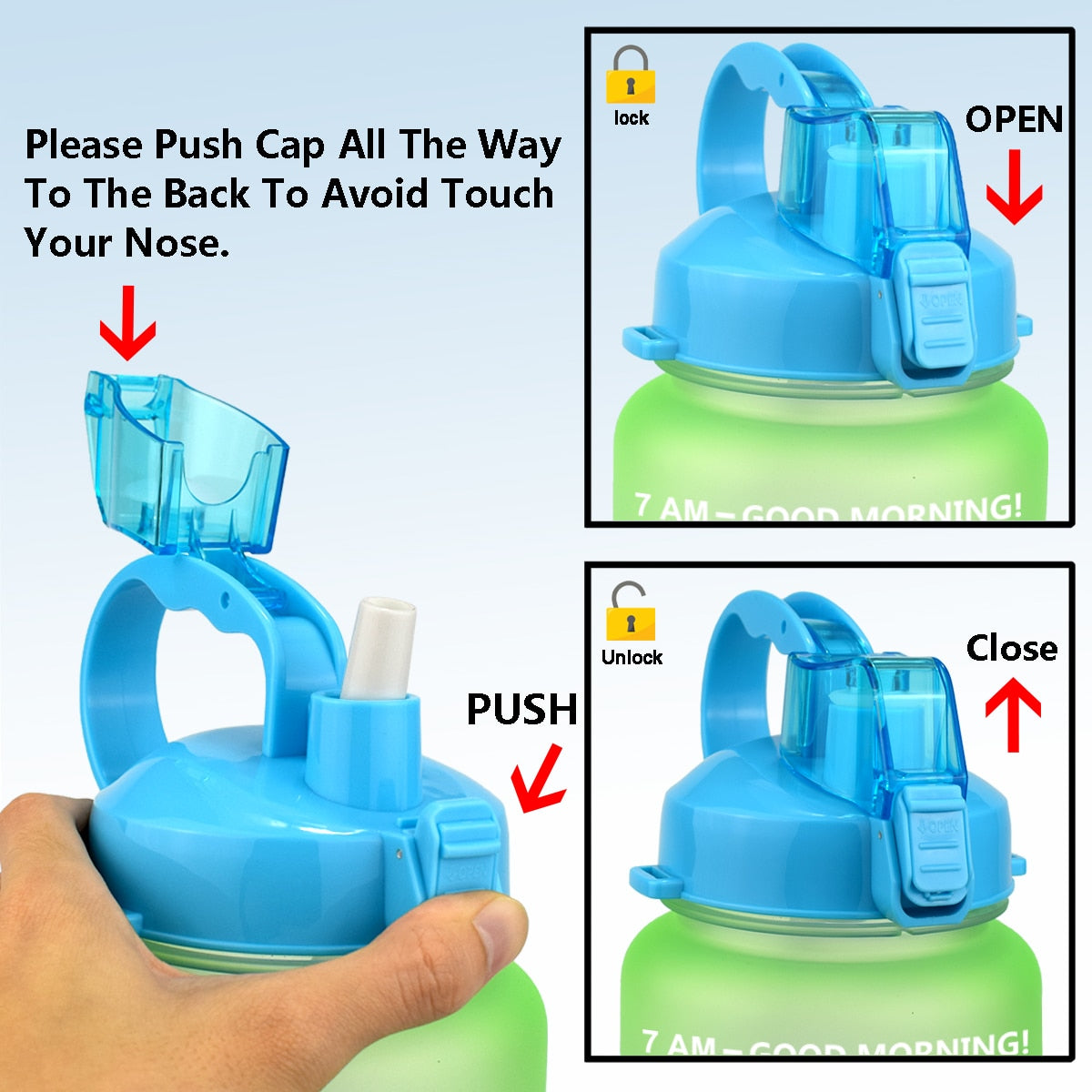 QuiFit Motivational Water Bottle
