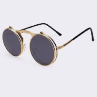 Vintage Unisex Sunglasses Round Designer Steam Punk Metal