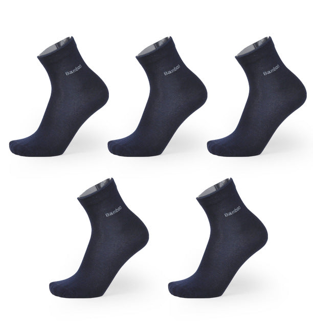 Men Bamboo Fiber Breathable Anti-Bacterial Socks 5 pairs
