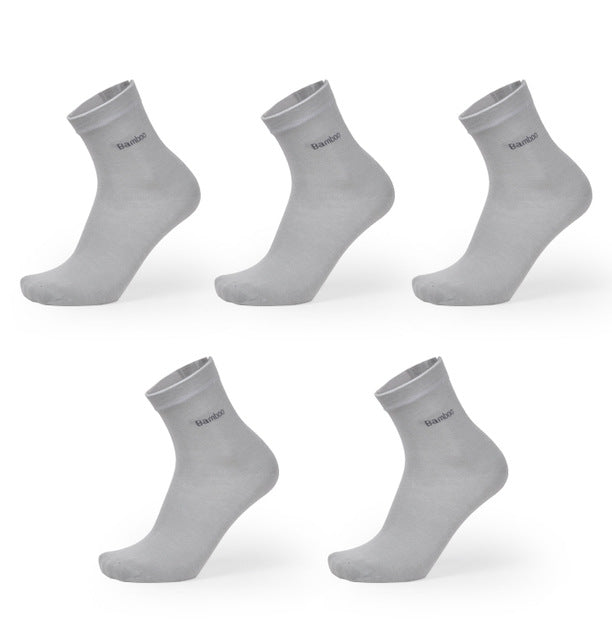 Men Bamboo Fiber Breathable Anti-Bacterial Socks 5 pairs