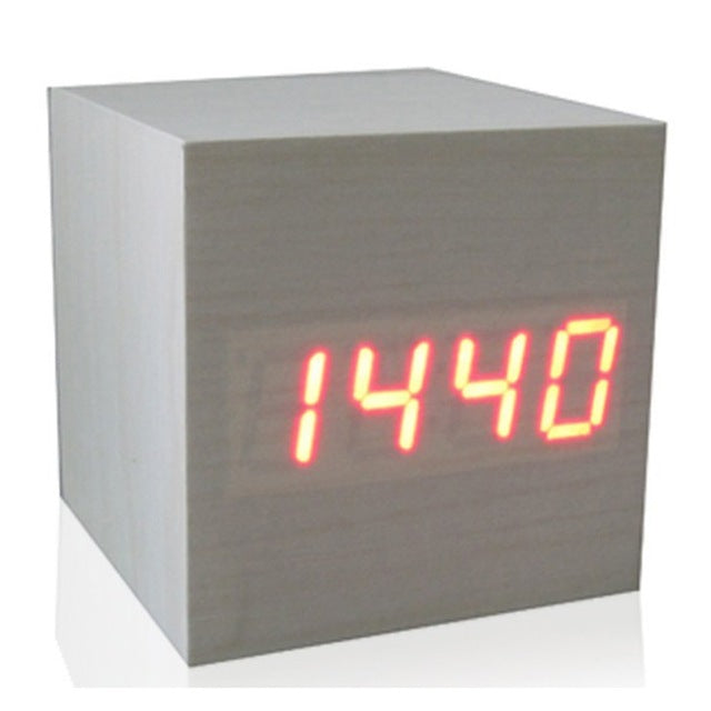Multi Colour Wooden LED USB Sound Motion Control Alarm Clock