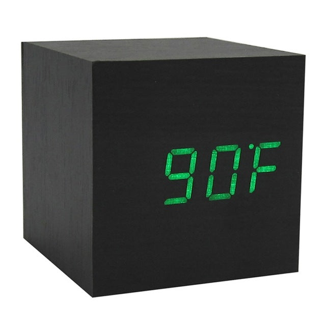 Multi Colour Wooden LED USB Sound Motion Control Alarm Clock