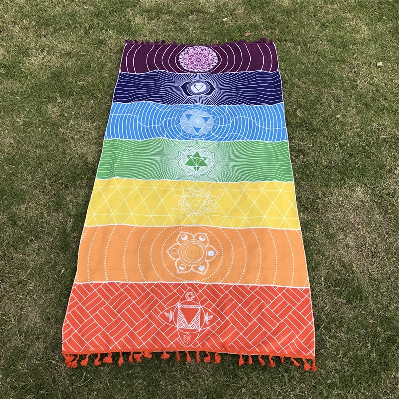 7 Chakra Tapestry Yoga Mat / Beach Towel / Throw