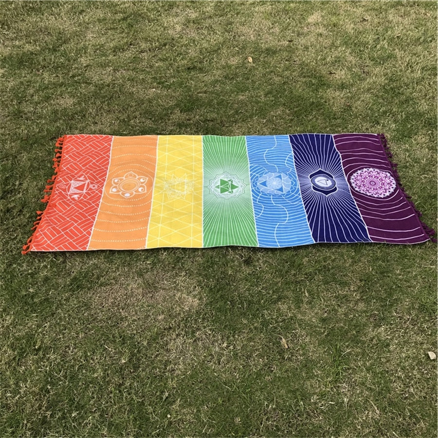 7 Chakra Tapestry Yoga Mat / Beach Towel / Throw