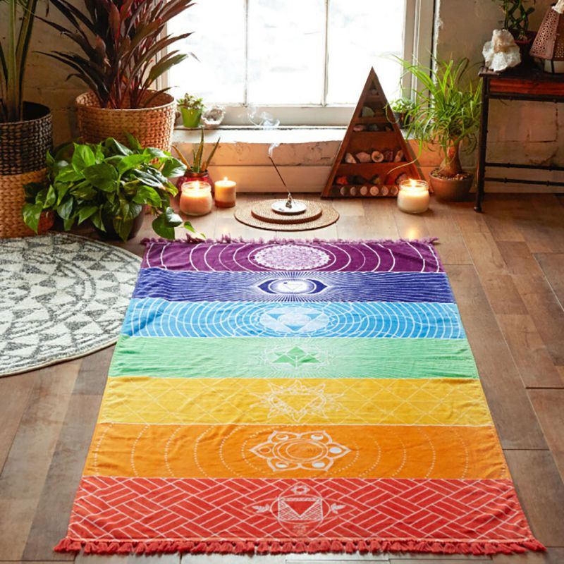 7 Chakra Tapestry Yoga Mat / Beach Towel / Throw