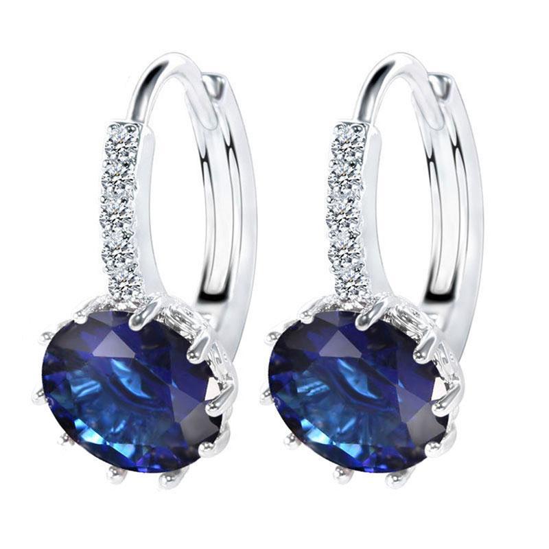 Luxury Stud Earrings Round With Cubic Zircon Charm Flower