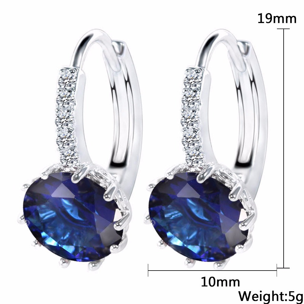 Luxury Stud Earrings Round With Cubic Zircon Charm Flower