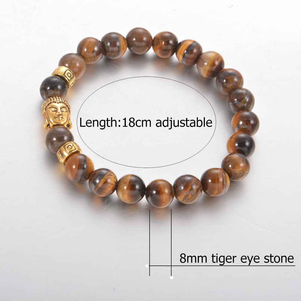 7 Chakra Natural Stone Black Lava Beads Bracelet