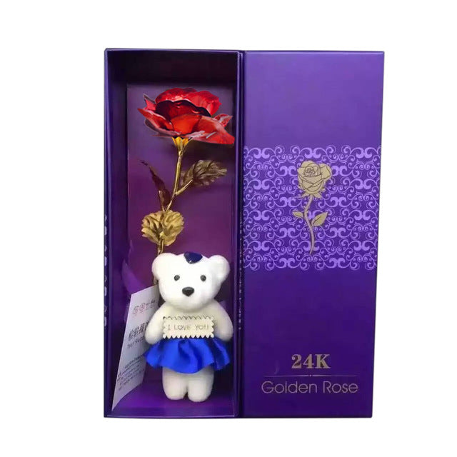 24k Gold Foil Plated Single Rose