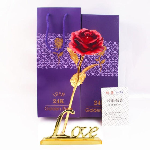 24k Gold Foil Plated Single Rose