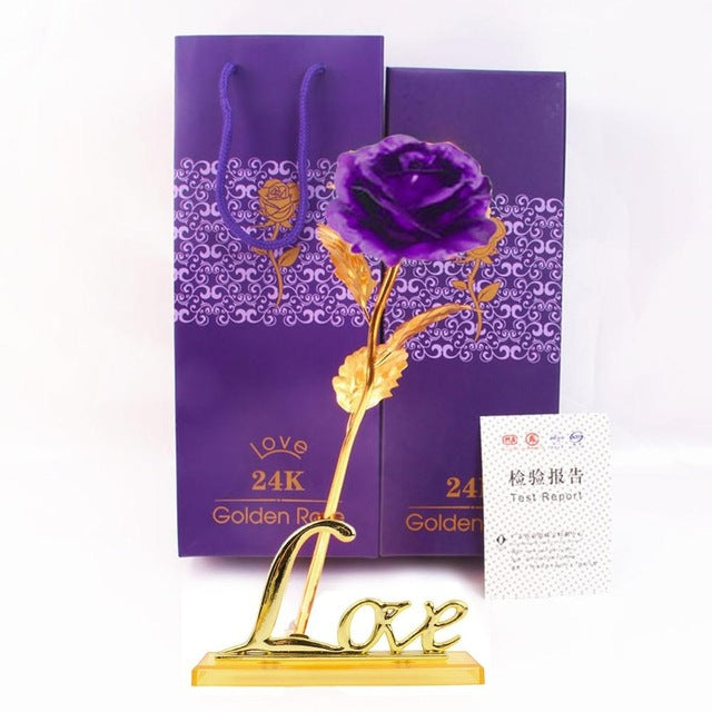 24k Gold Foil Plated Single Rose