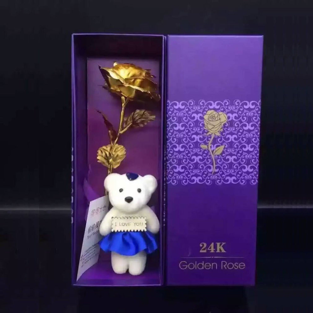 24k Gold Foil Plated Single Rose