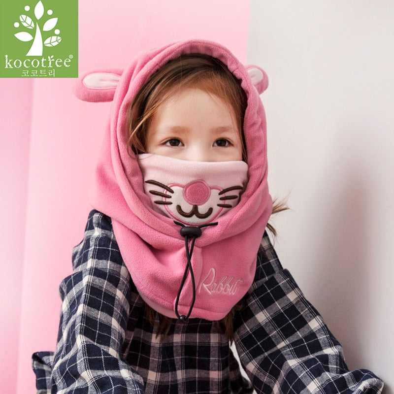 Kids Character Beanie With Mouth Cover