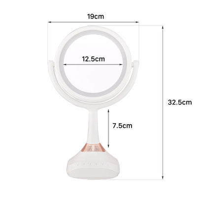 LED Double-Sided Magnifying Makeup Mirror with Bluetooth