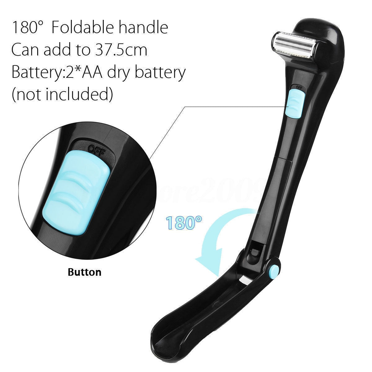 Electric Back Hair Shaver With Long Handle