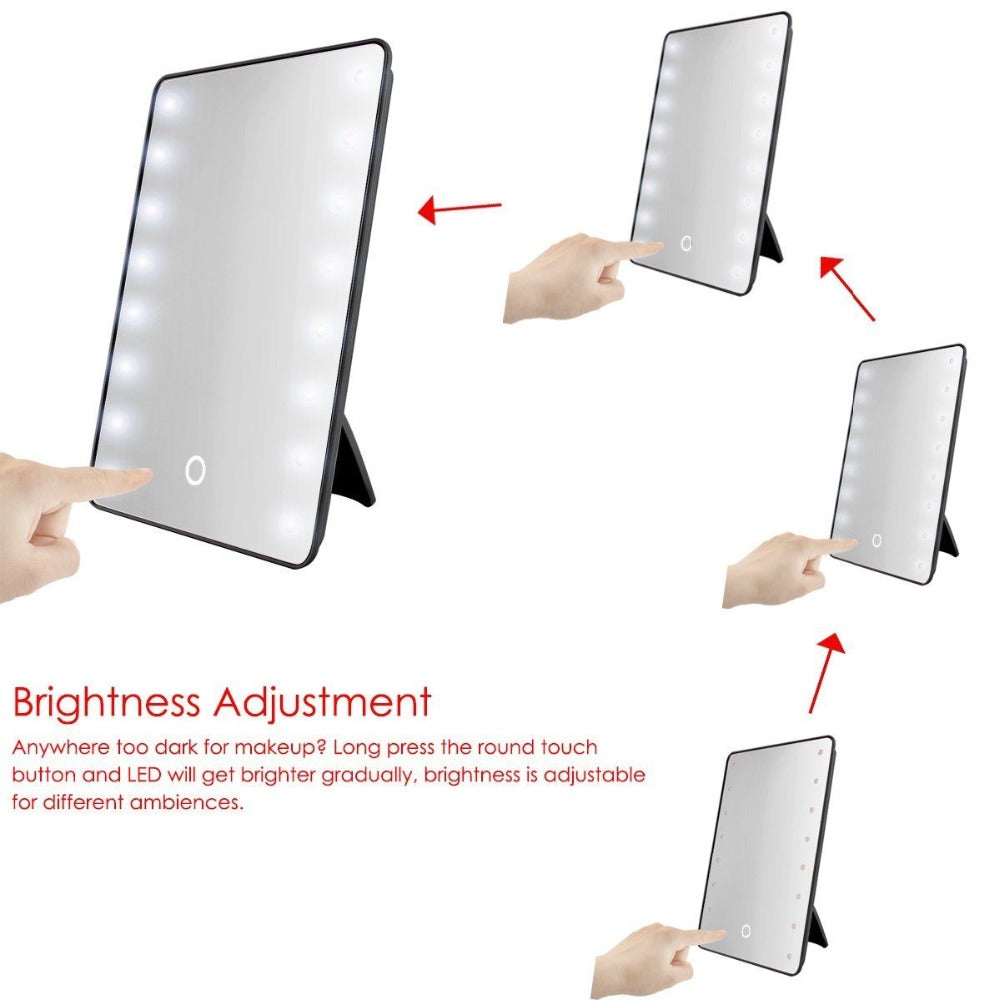Makeup Mirror with 16 LEDs with Touch Control Dimmer