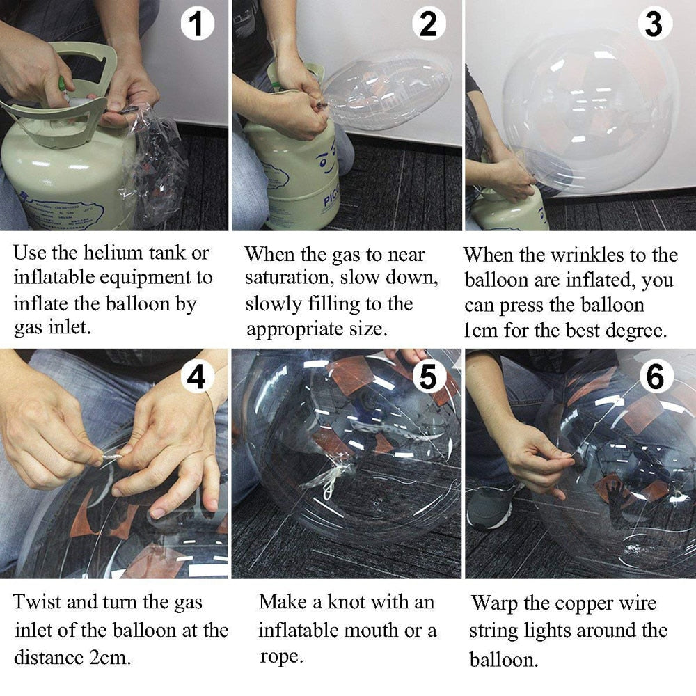 Reusable Luminous Transparent LED Balloons