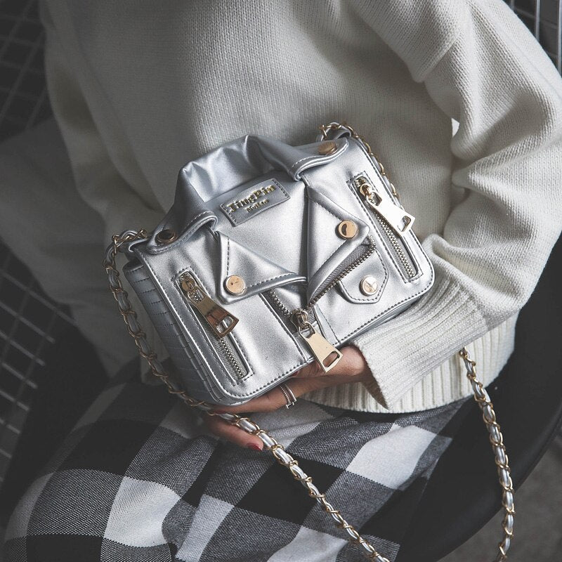 Designer Leather Jacket Handbag