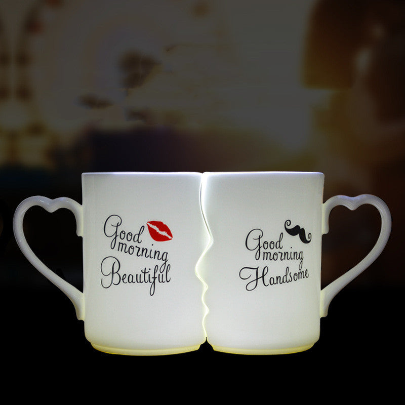 Couple Ceramic Coffee Kiss Mug Set