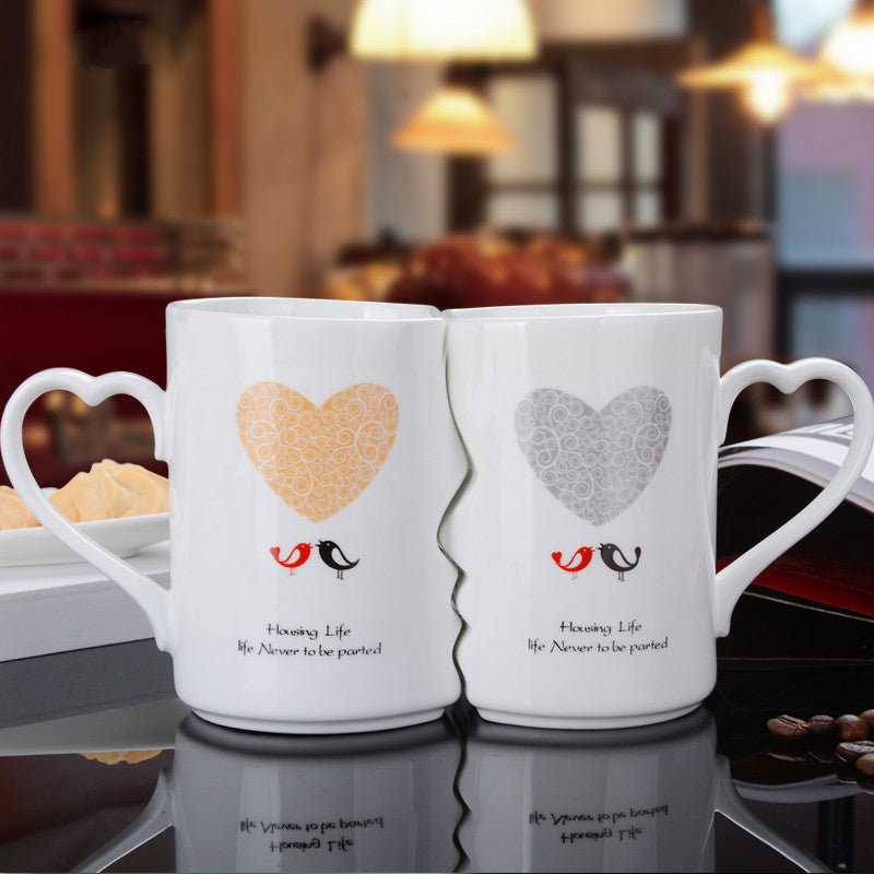 Couple Ceramic Coffee Kiss Mug Set